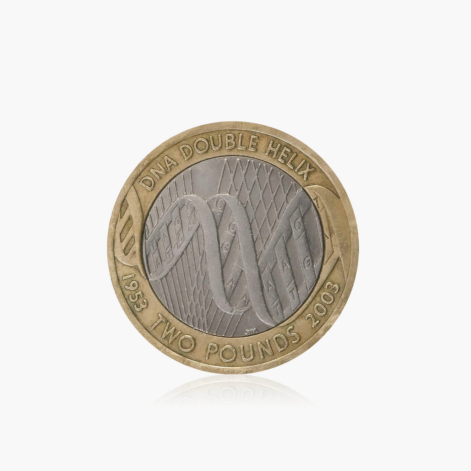 2003 Descubrimiento de la doble hélice del ADN Moneda de £ 2 del Reino Unido