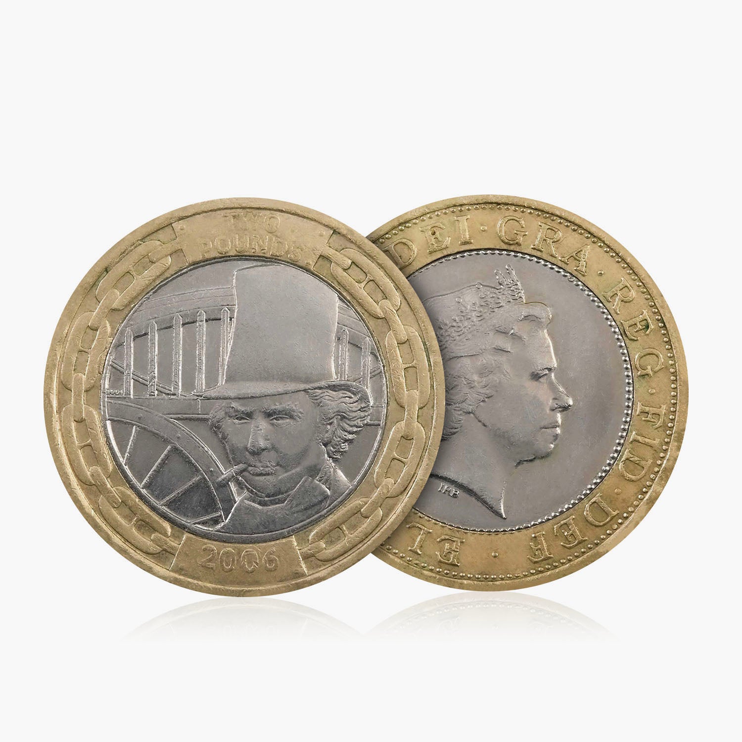 Retrato de Brunel de 2006, moneda de £ 2 del Reino Unido