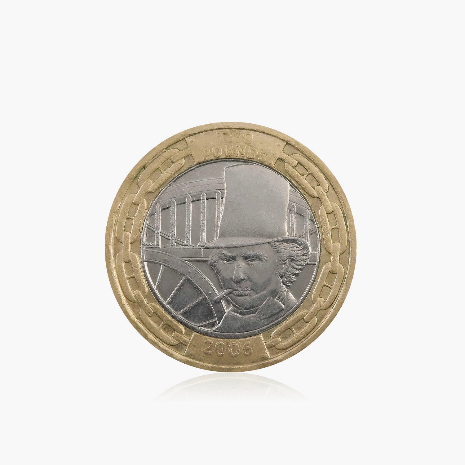 Retrato de Brunel de 2006, moneda de £ 2 del Reino Unido