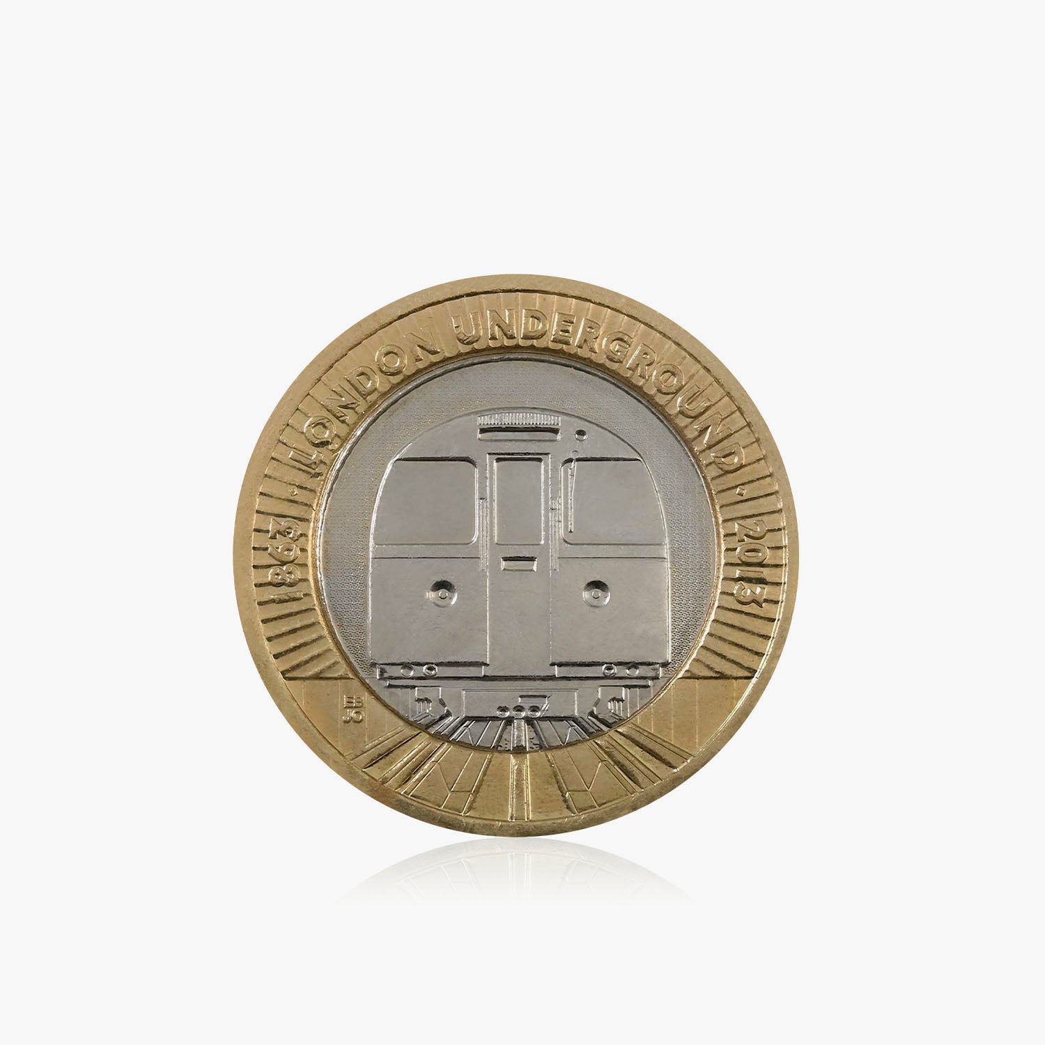 Moneda de 2 £ del Reino Unido del tren subterráneo de Londres de 2013