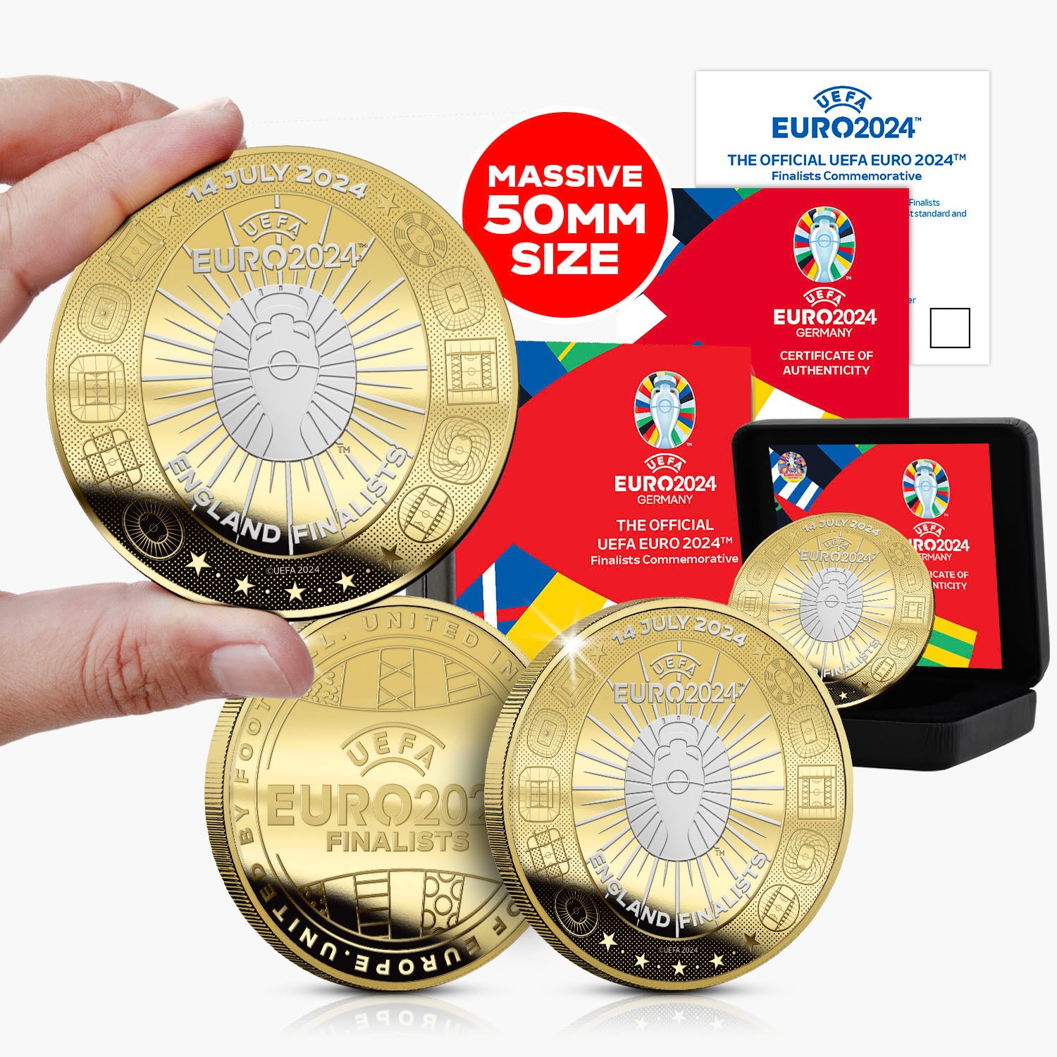 Official UEFA EURO 2024 England Finalists Gold Edition Commemorative