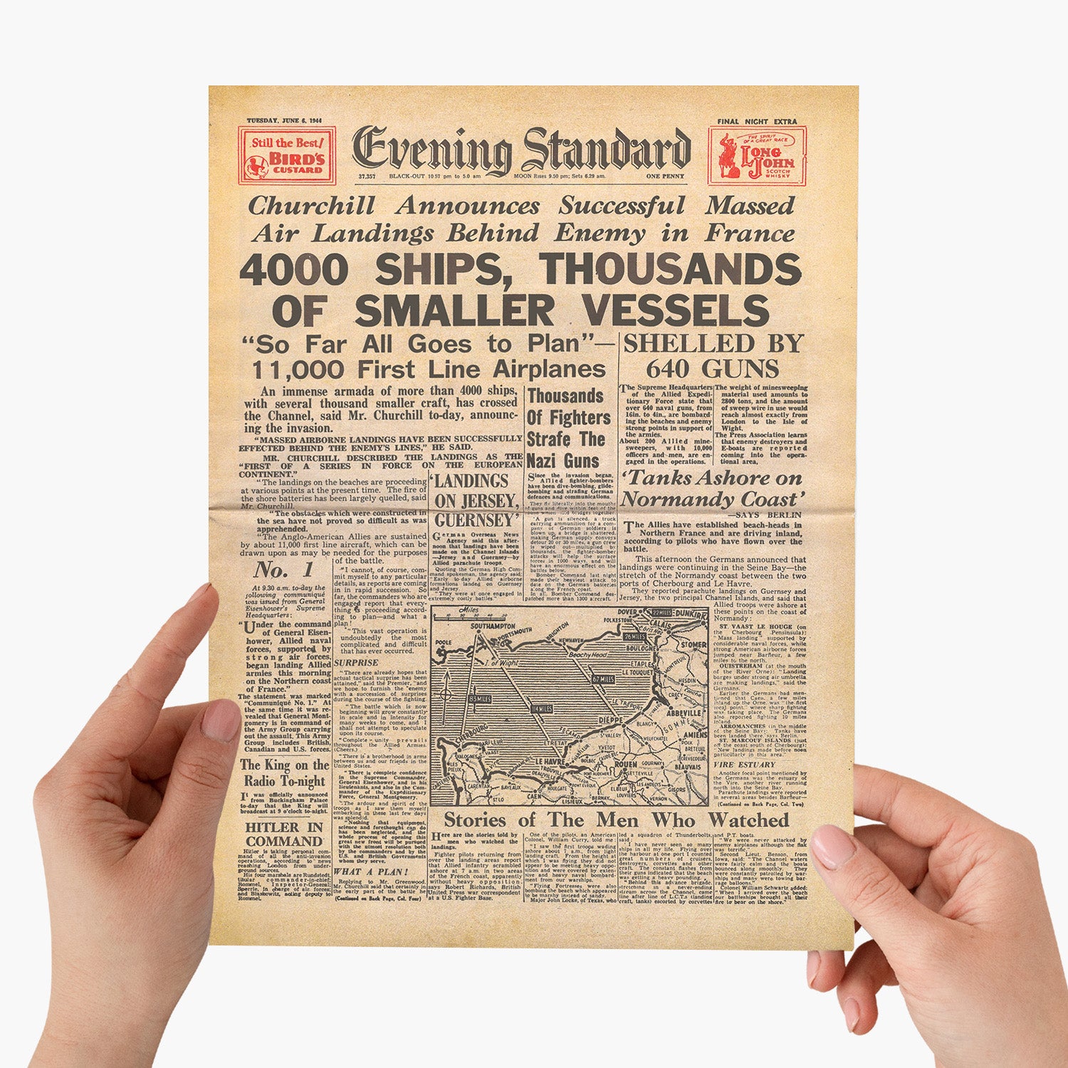 6th June D-Day Evening Standard Newspaper