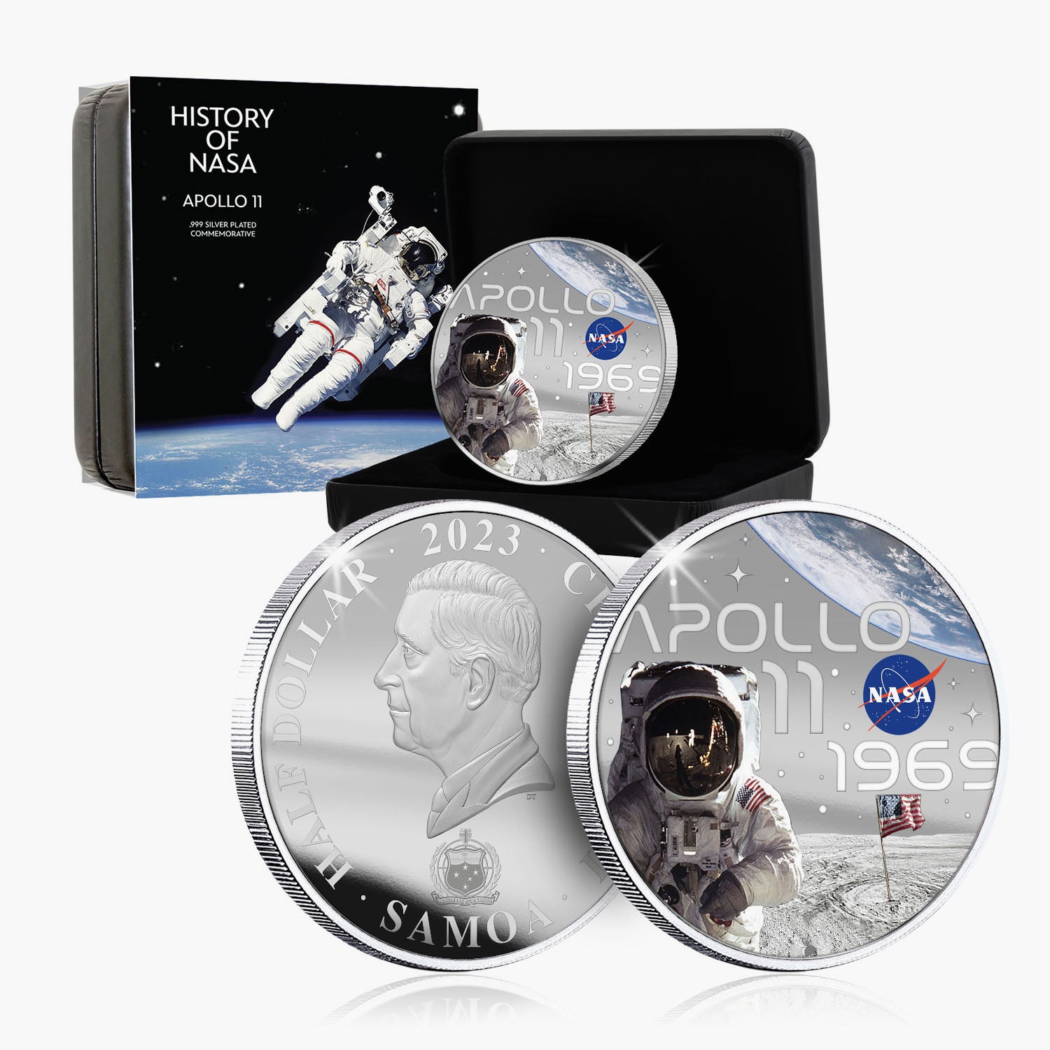 NASA 2023 Apollo 11 50mm Silver-Plated Coin