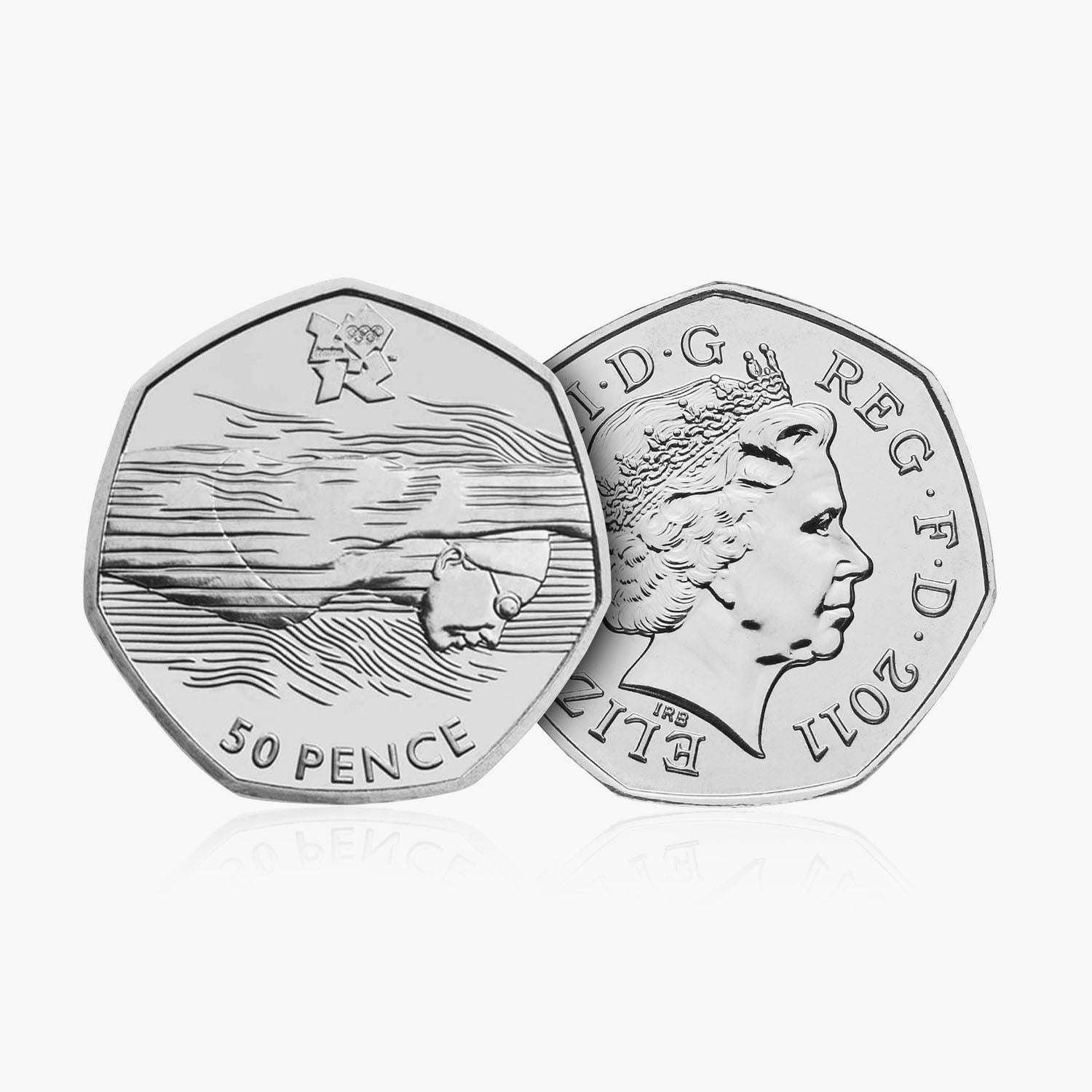 2011 Circulated Olympics - Aquatics 50p Coin