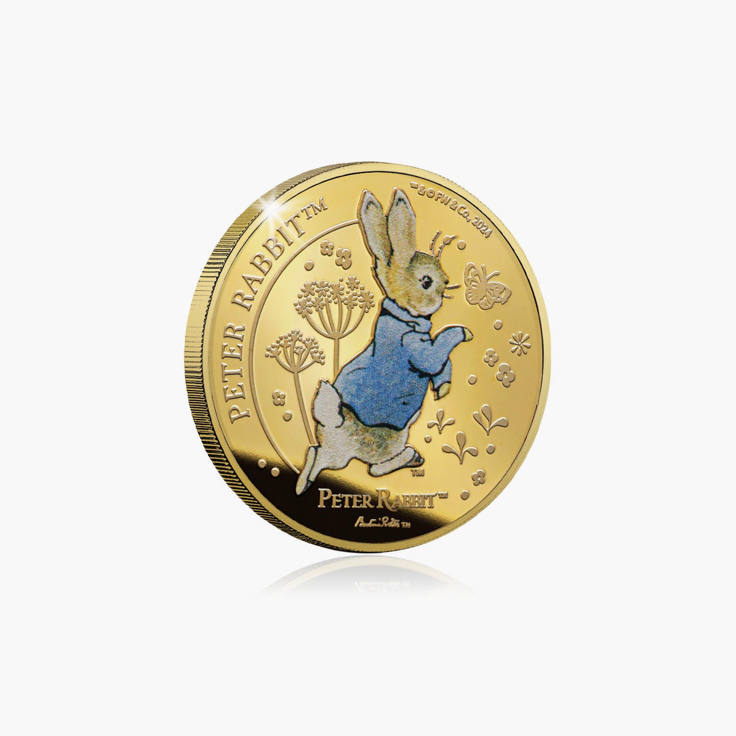 Whiskers and Tales Peter Rabbit 2025 24 Carat Gold Plated Coin