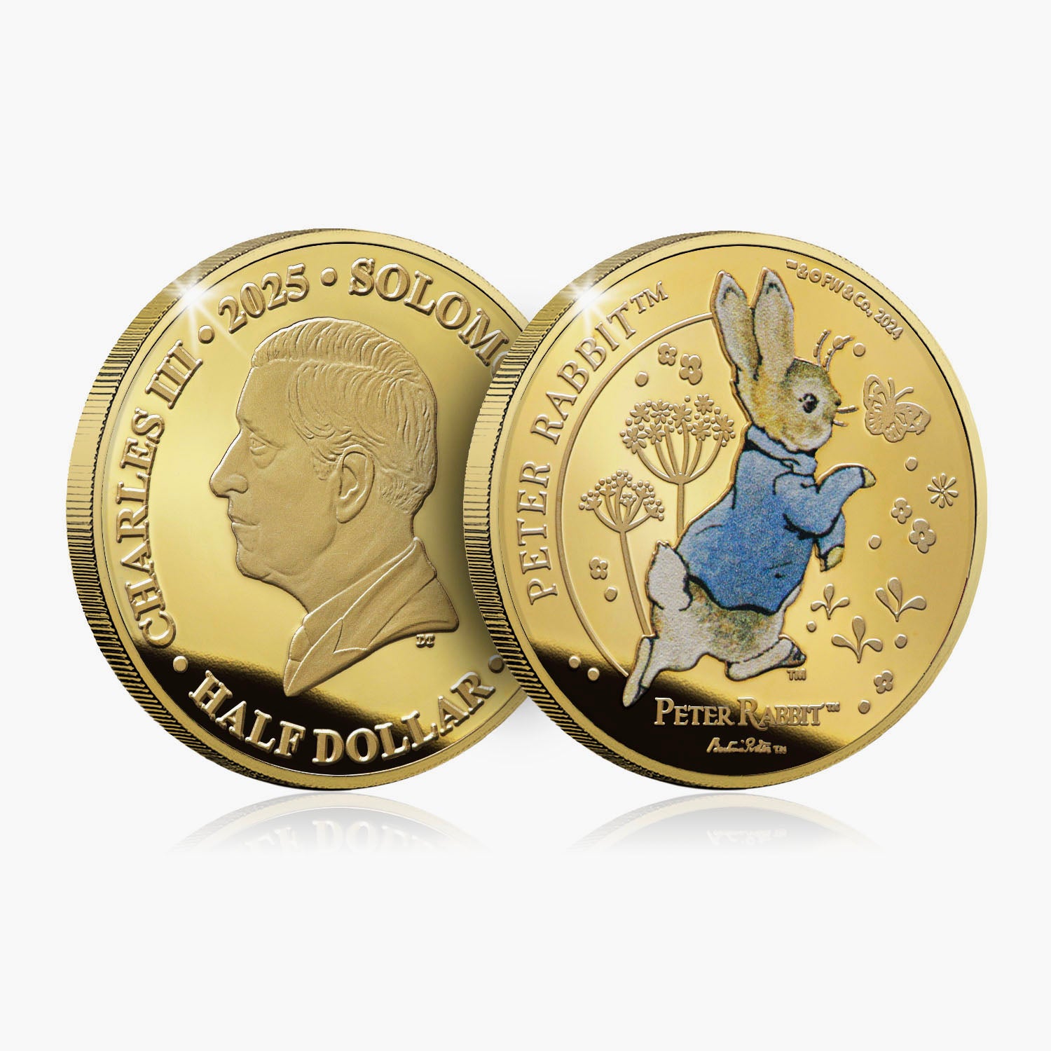 Whiskers and Tales Peter Rabbit 2025 24 Carat Gold Plated Coin