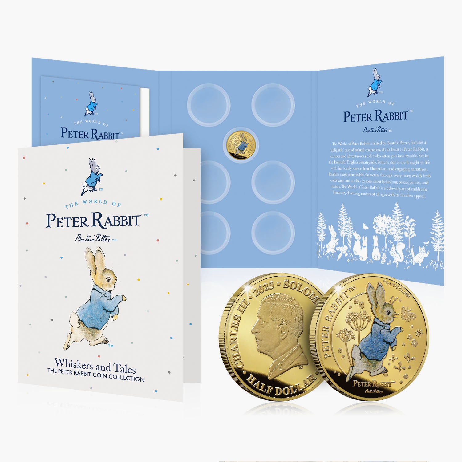 2025 Whiskers and Tales Peter Rabbit 24 Carat Gold Plated Coin