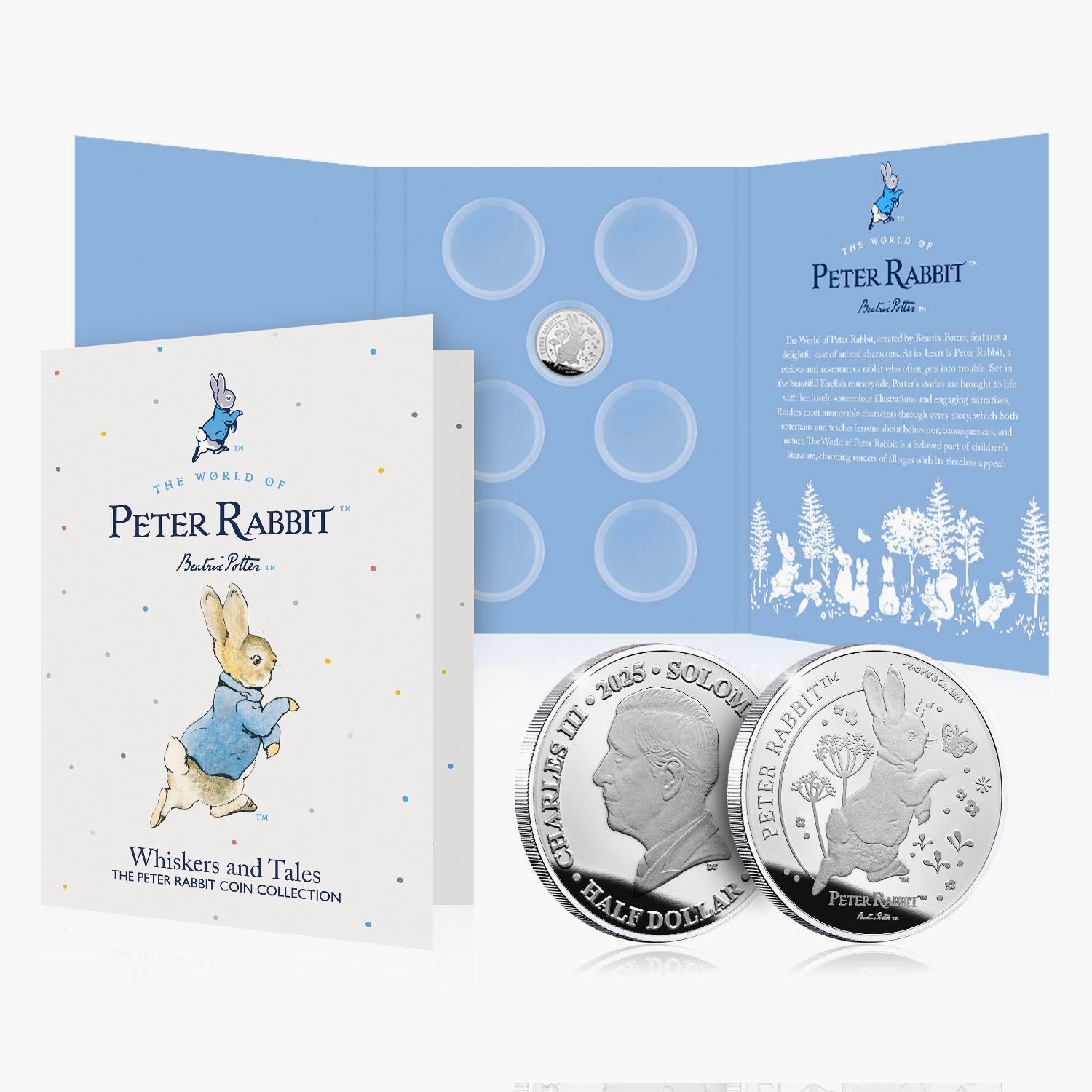 Whiskers and Tales Peter Rabbit 2025 Silver Plated Coin