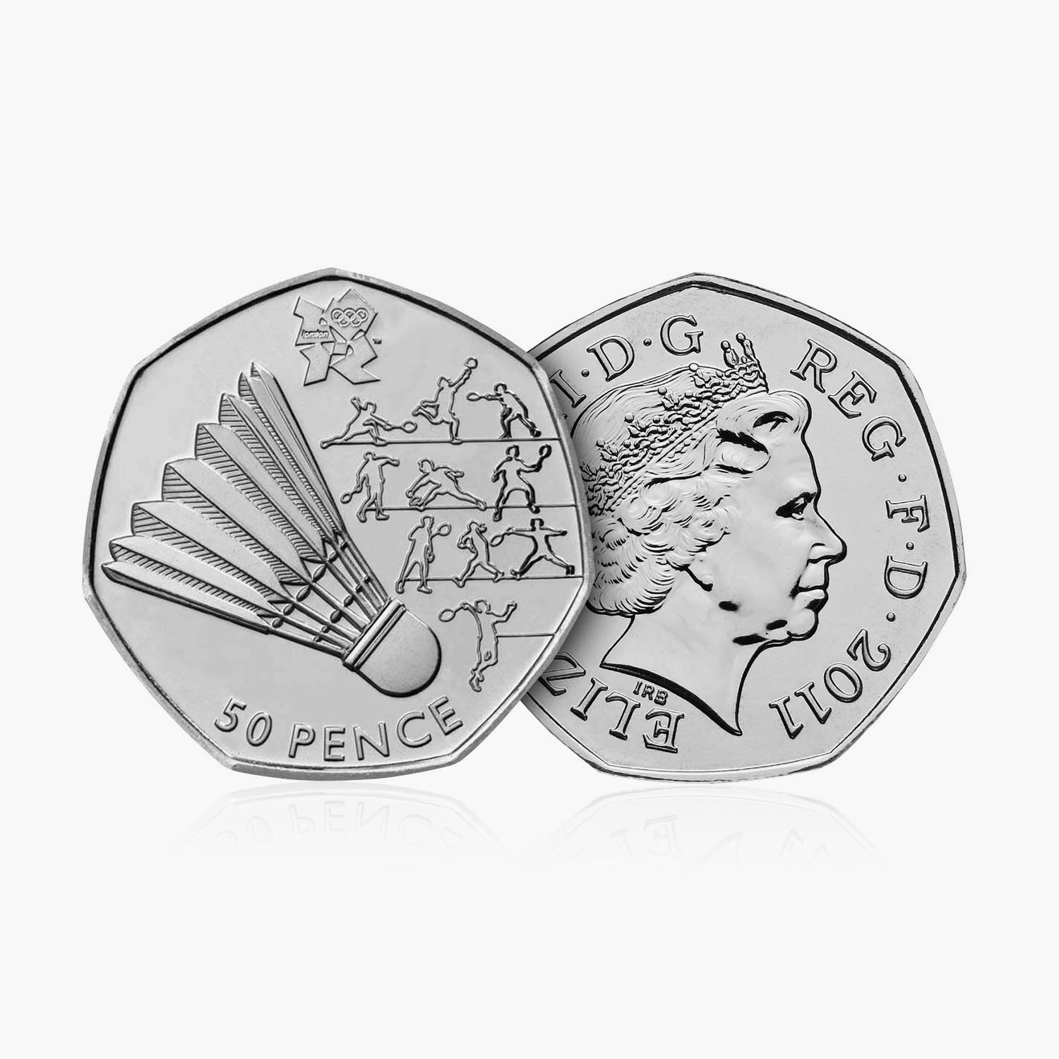 2011 Circulated Olympics- Badminton 50p Coin