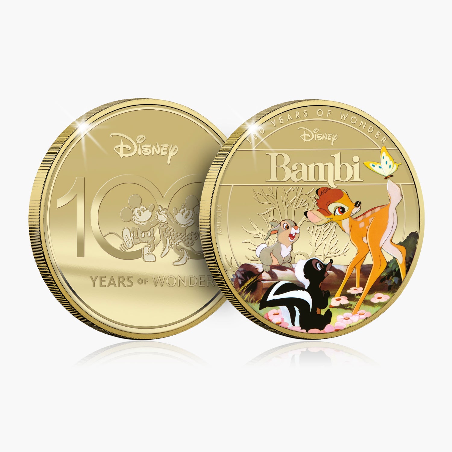 D100 Disney Bambi Gold Plated Commemorative