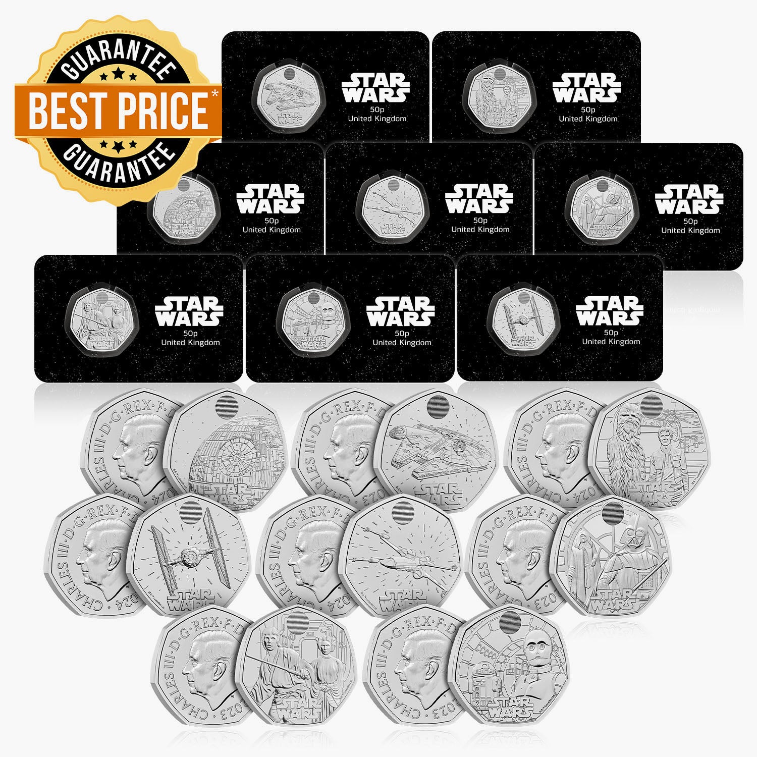 Star Wars Duos & Vehicles Complete UK 50p Coin Set