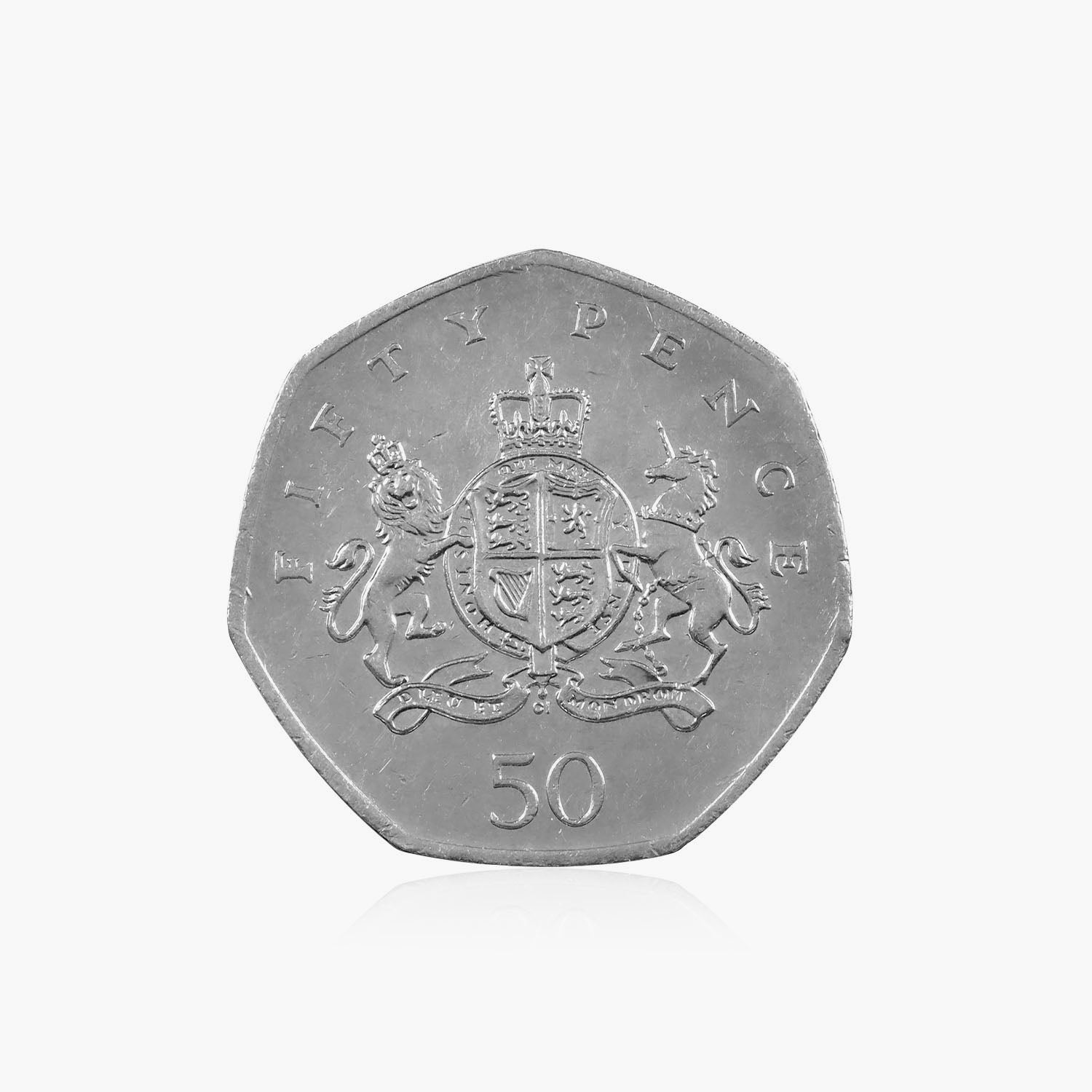 Moneda de 50 p del centenario de Christopher Ironside en circulación de 2013