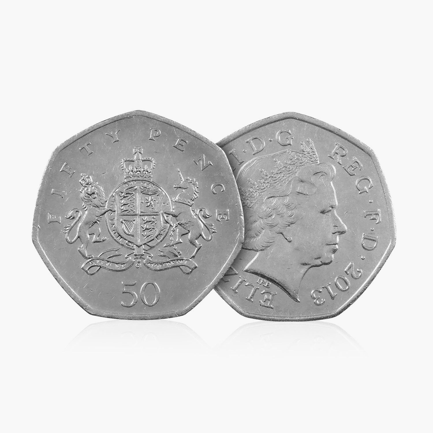 Moneda de 50 p del centenario de Christopher Ironside en circulación de 2013