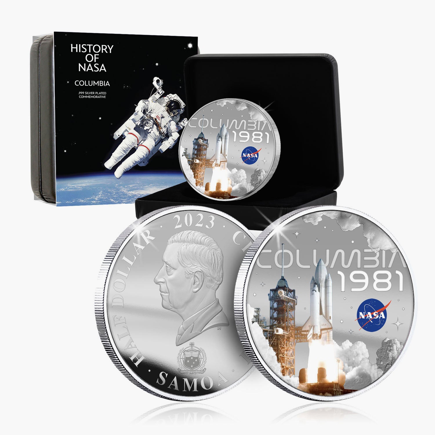 NASA 2023 Columbia 50mm Silver plated Coin