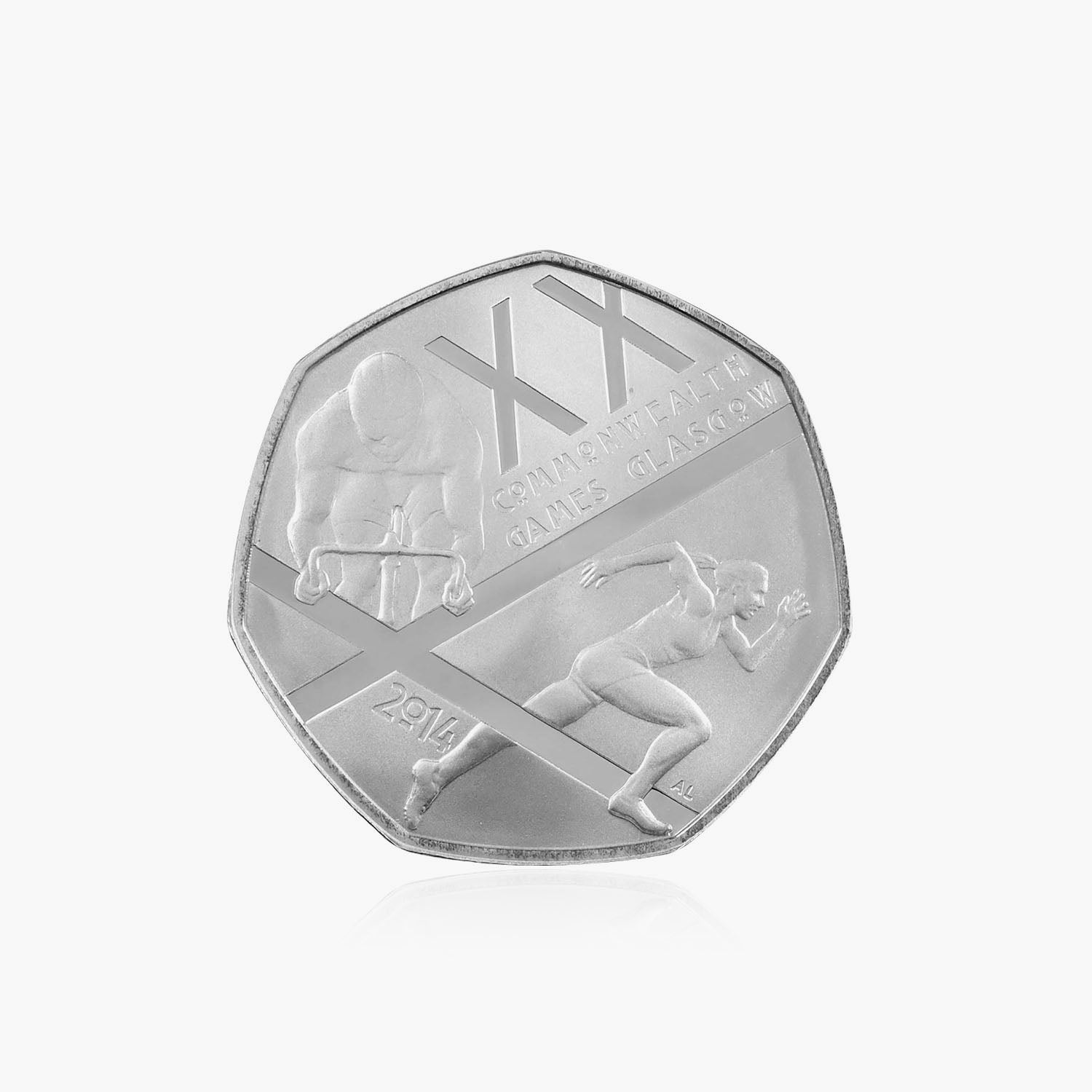 Moneda de 50 peniques de los Juegos de la Commonwealth de Glasgow en circulación de 2014