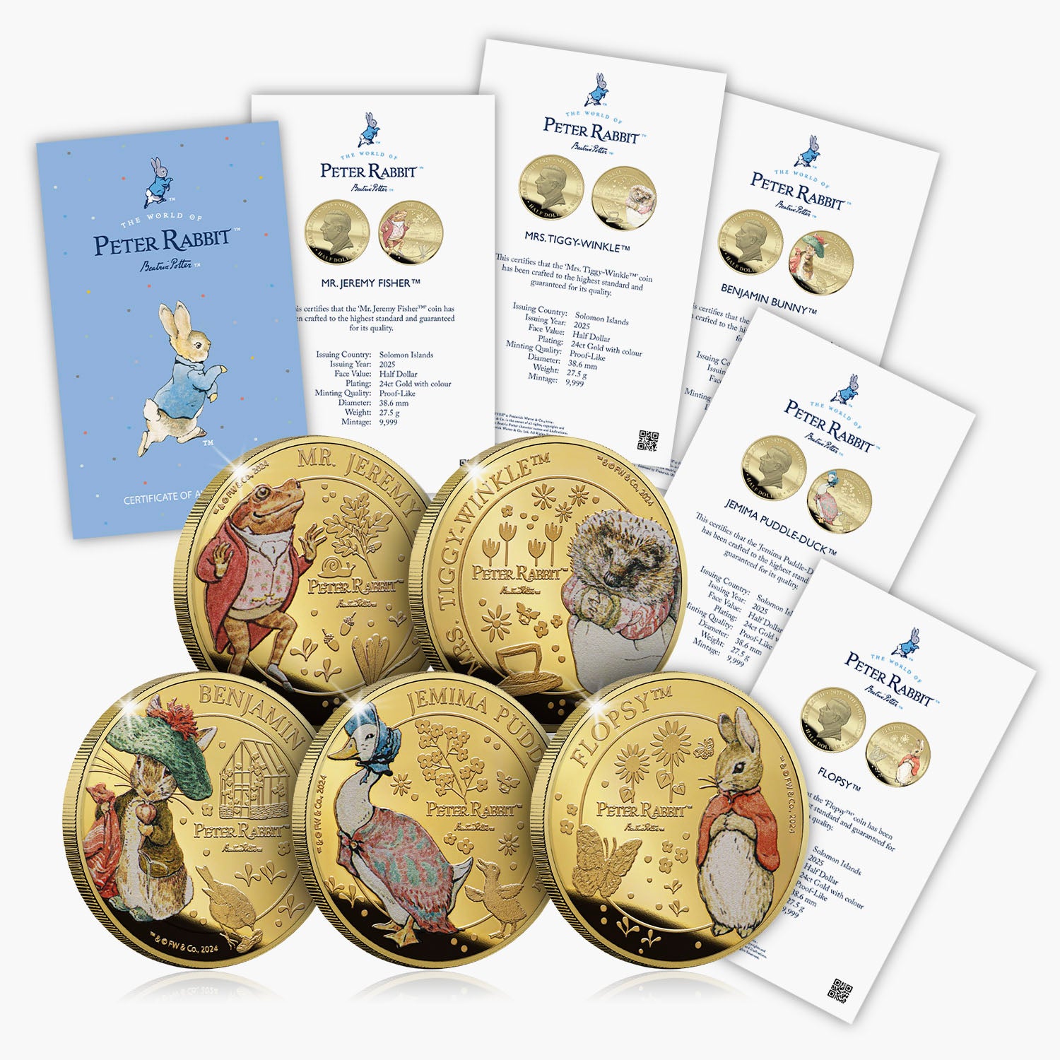 Whiskers and Tales Peter Rabbit Complete 2025 Coin Set