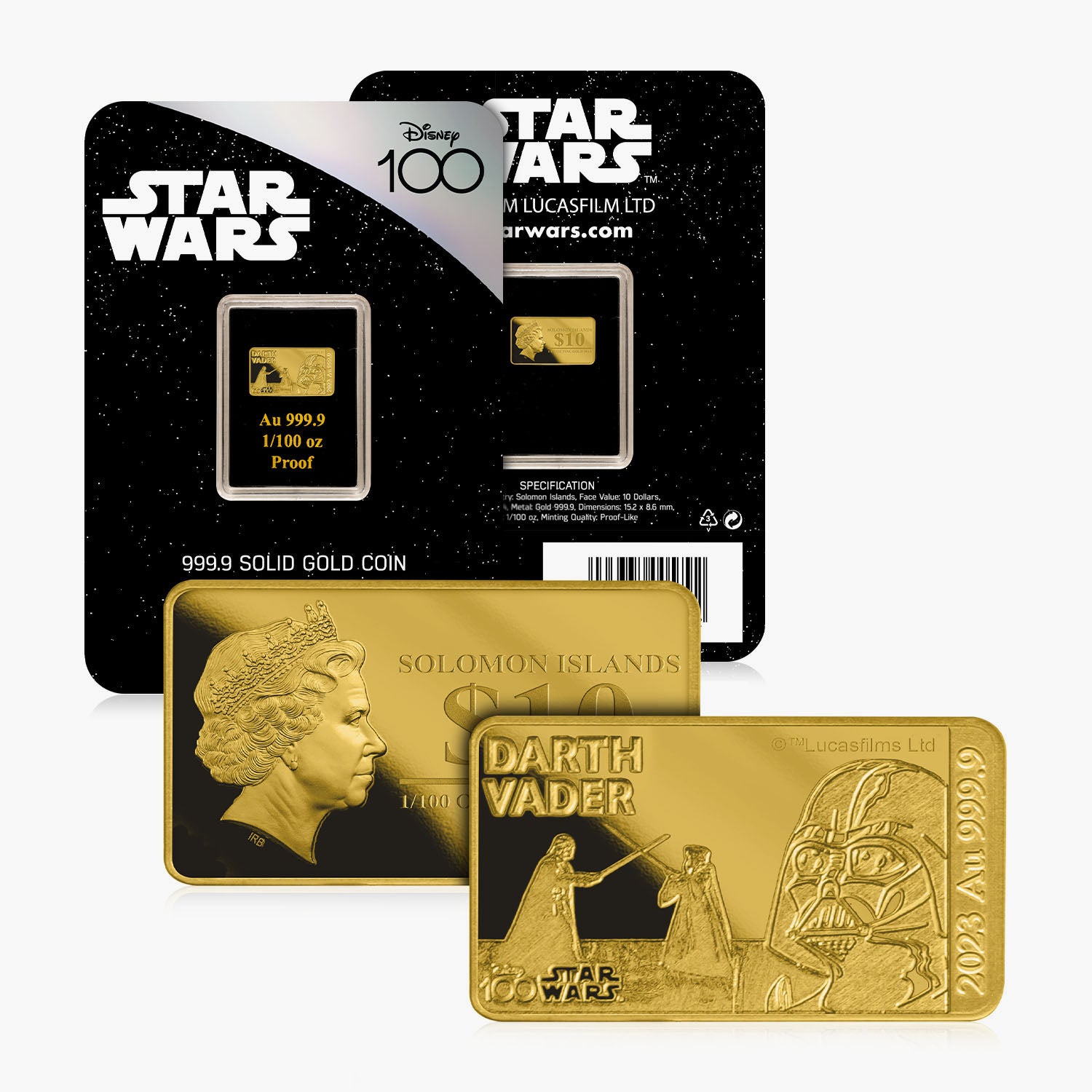 Star Wars Darth Vader Solid Gold Bar