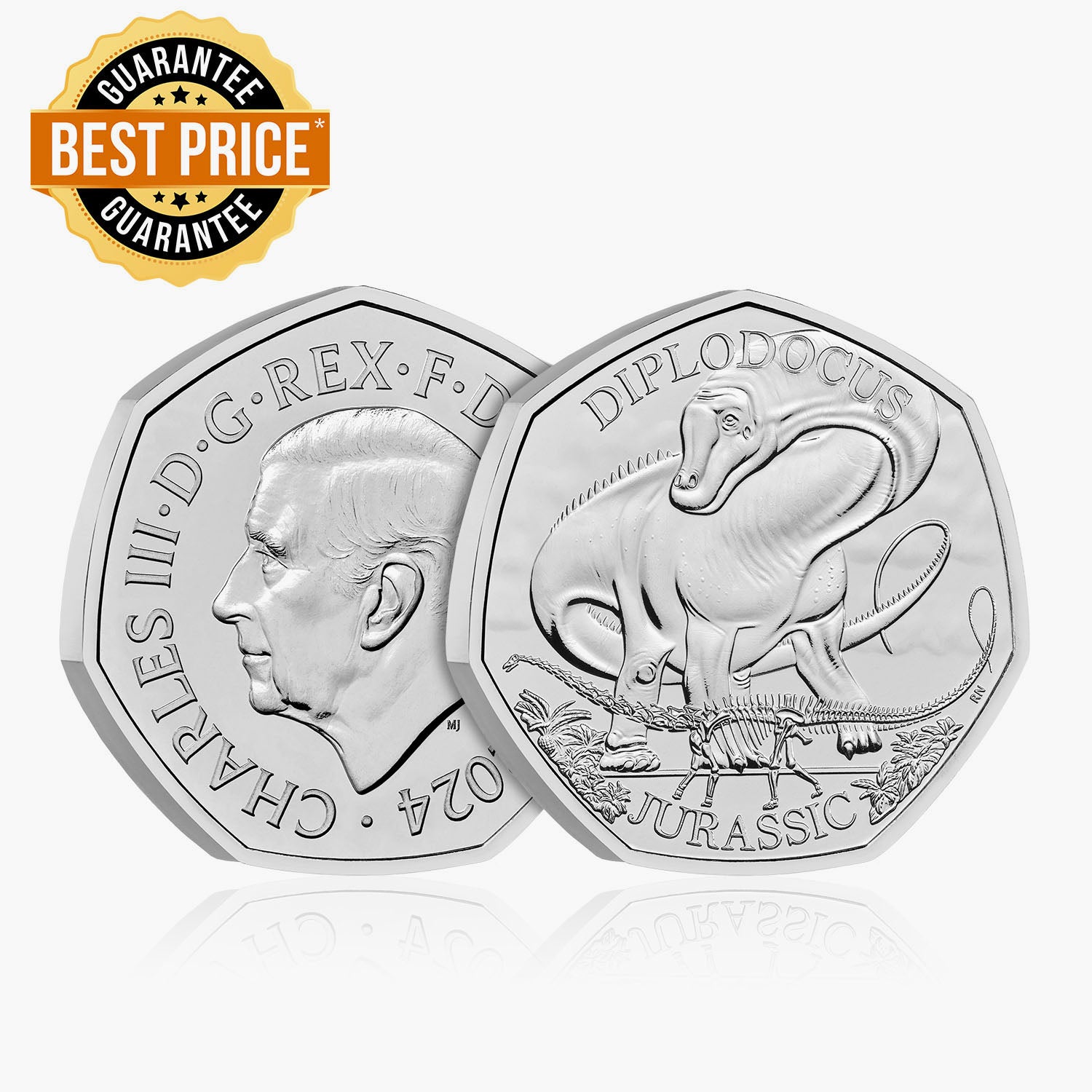 العينات المميزة - Diplodocus 2024 50p BU Coin