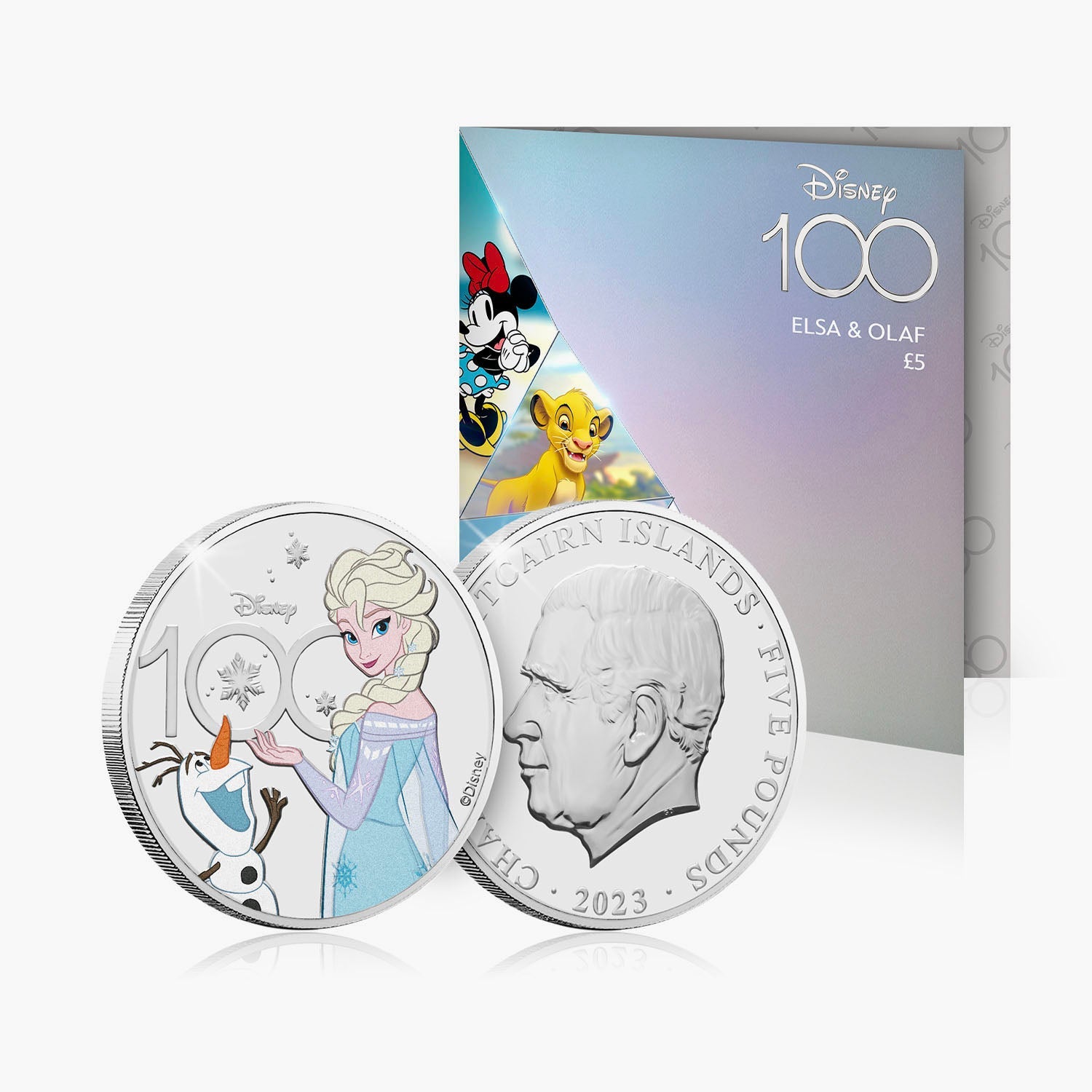 Paquete de monedas de colores del 100.º aniversario de Disney 2023 de £ 2 y ​​£ 5