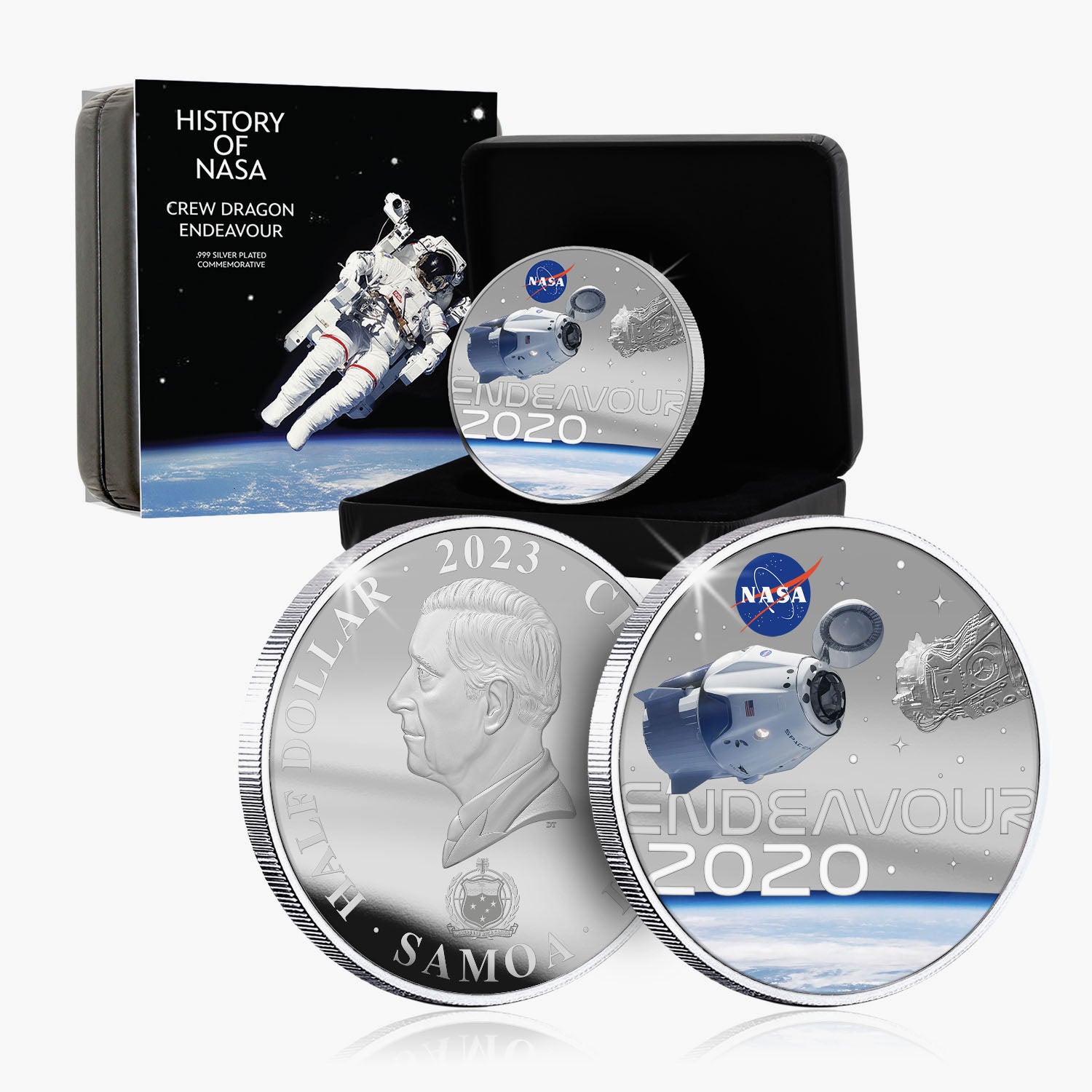 NASA 2023 Endeavour 50mm Silver-plated Coin