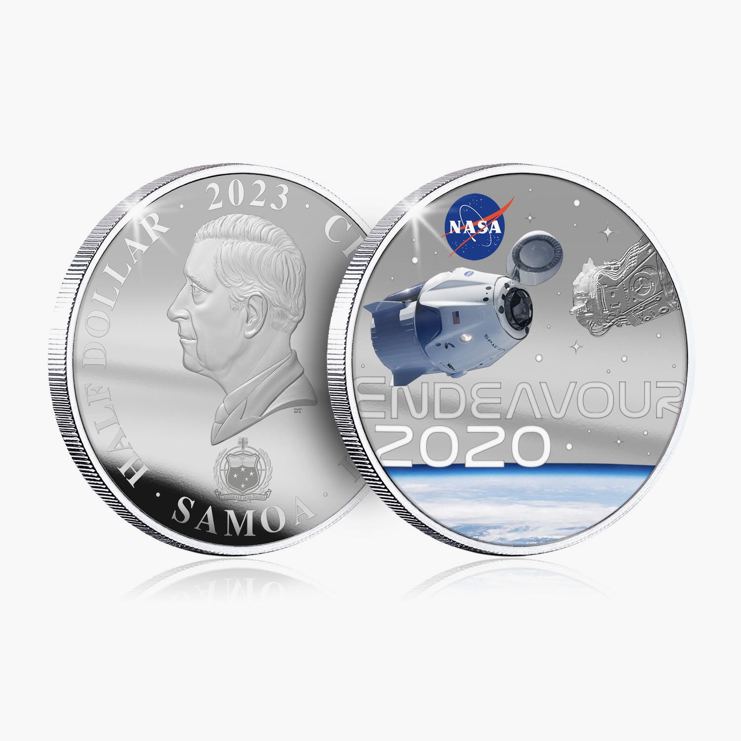 NASA 2023 Endeavour 50mm Silver-plated Coin