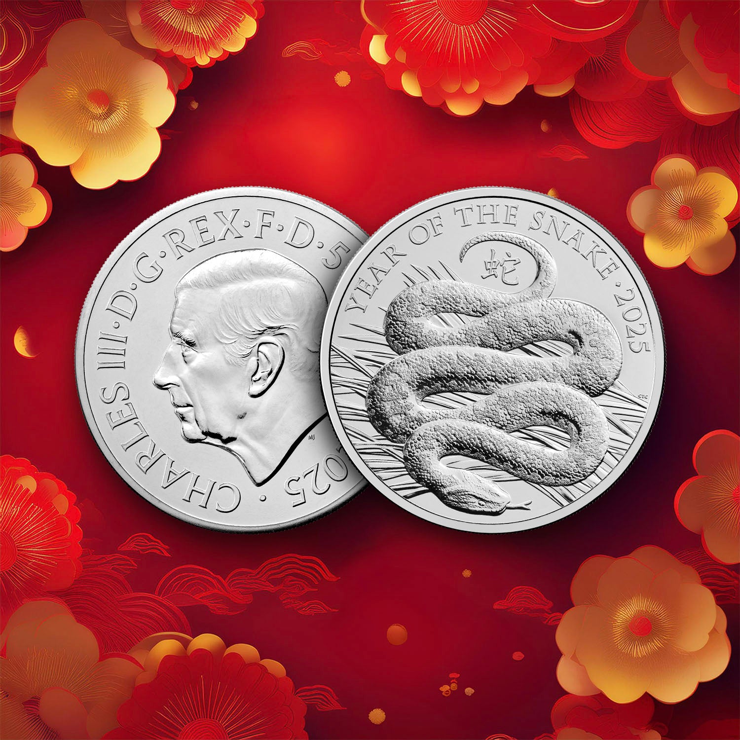 Lunar Year of The Snake 2025 UK £5 BU coin