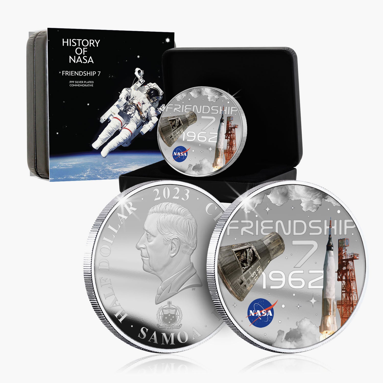 NASA 2023 Friendship 50mm Silver plated Coin