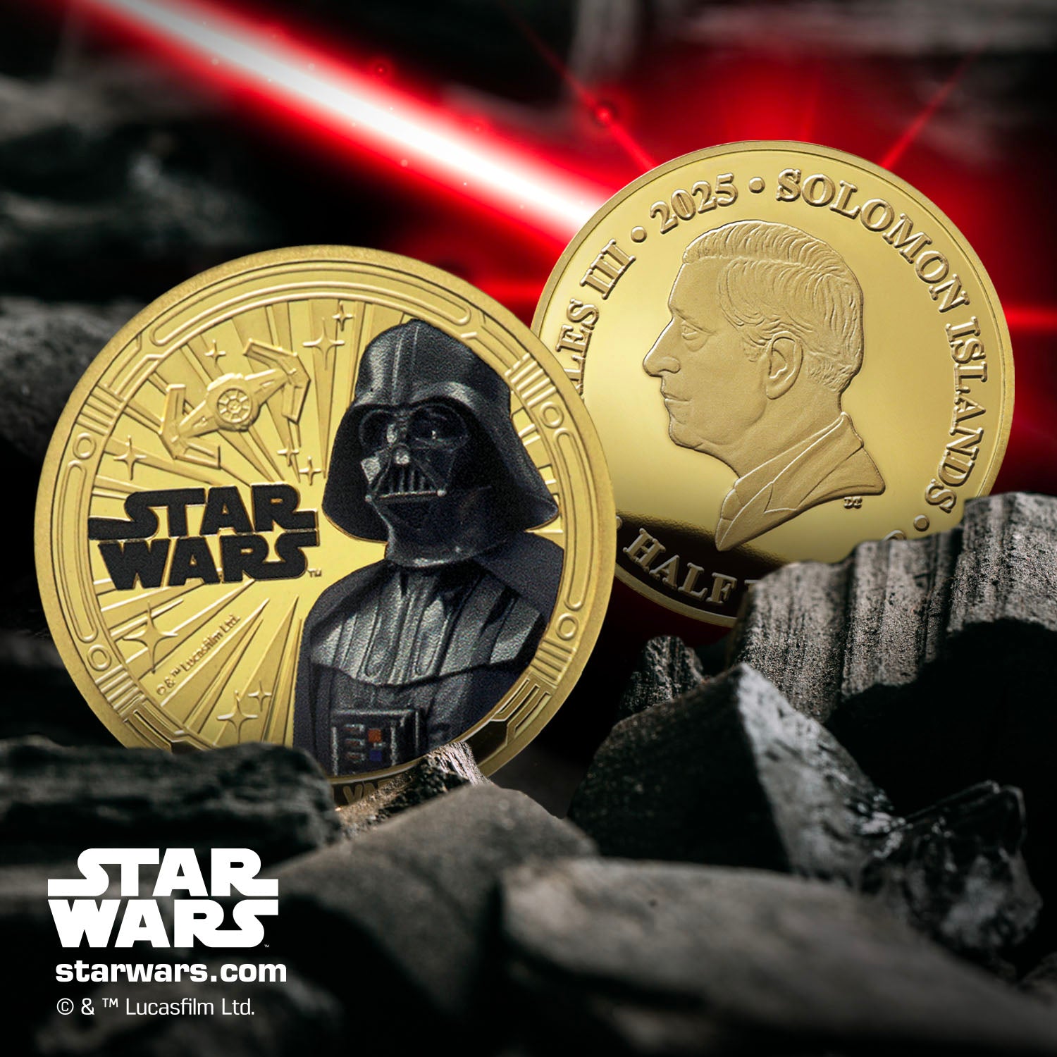 2025 A Galaxy of Adventures Star Wars 24 Carat Gold Plated Coin