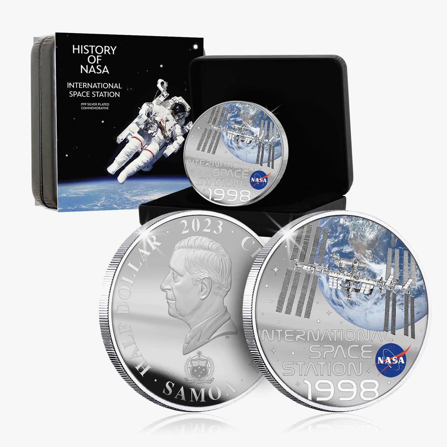 NASA 2023 International Space Station 50mm Silver-plated 2023 Coin