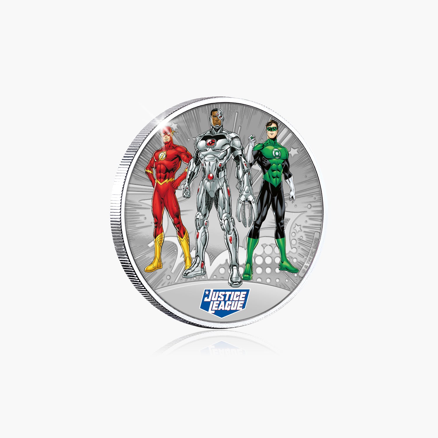 Justice League - The Flash - Cyborg - Green Lantern Silver Plated Commemorative