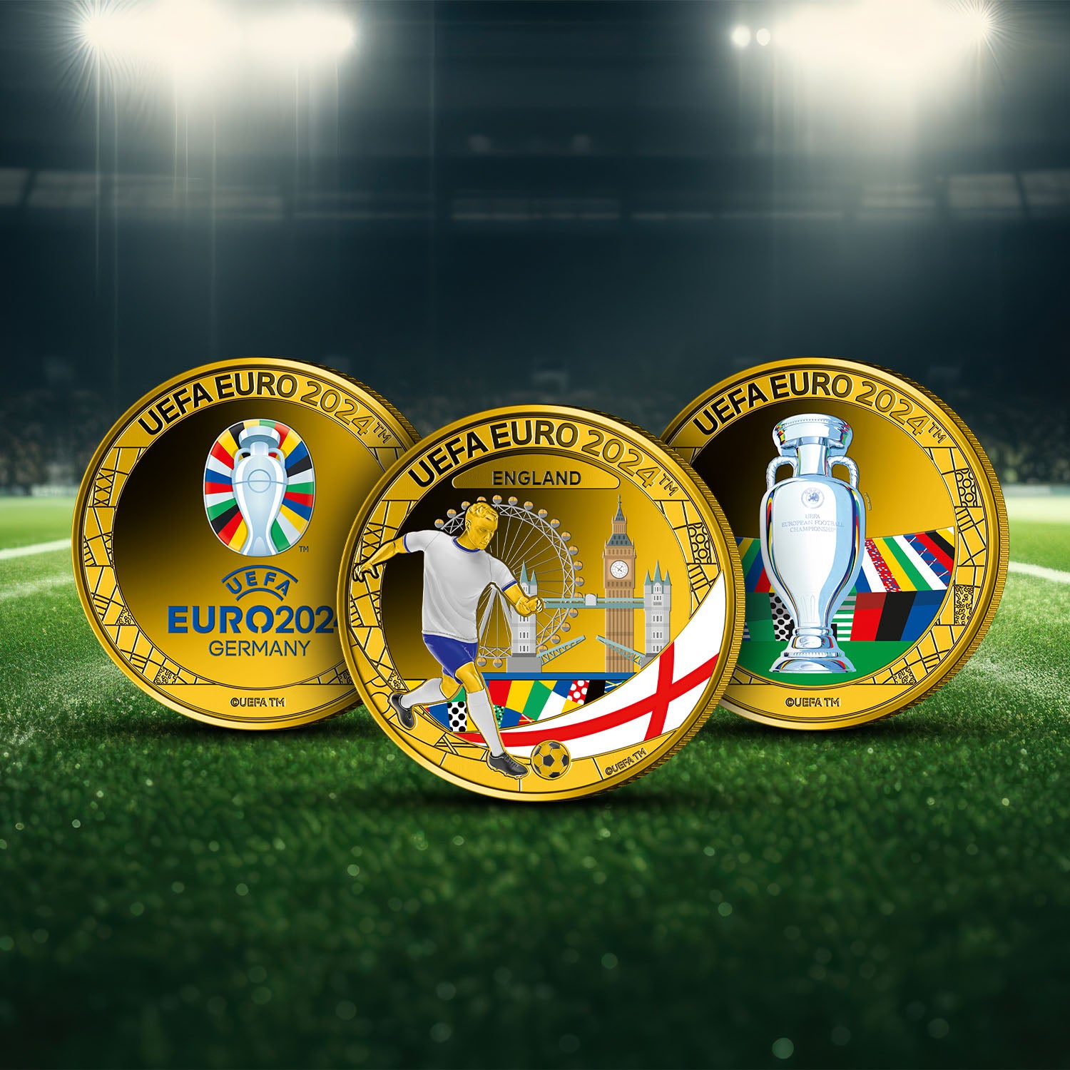 Official UEFA EURO 2024 England Team Coin Box Set