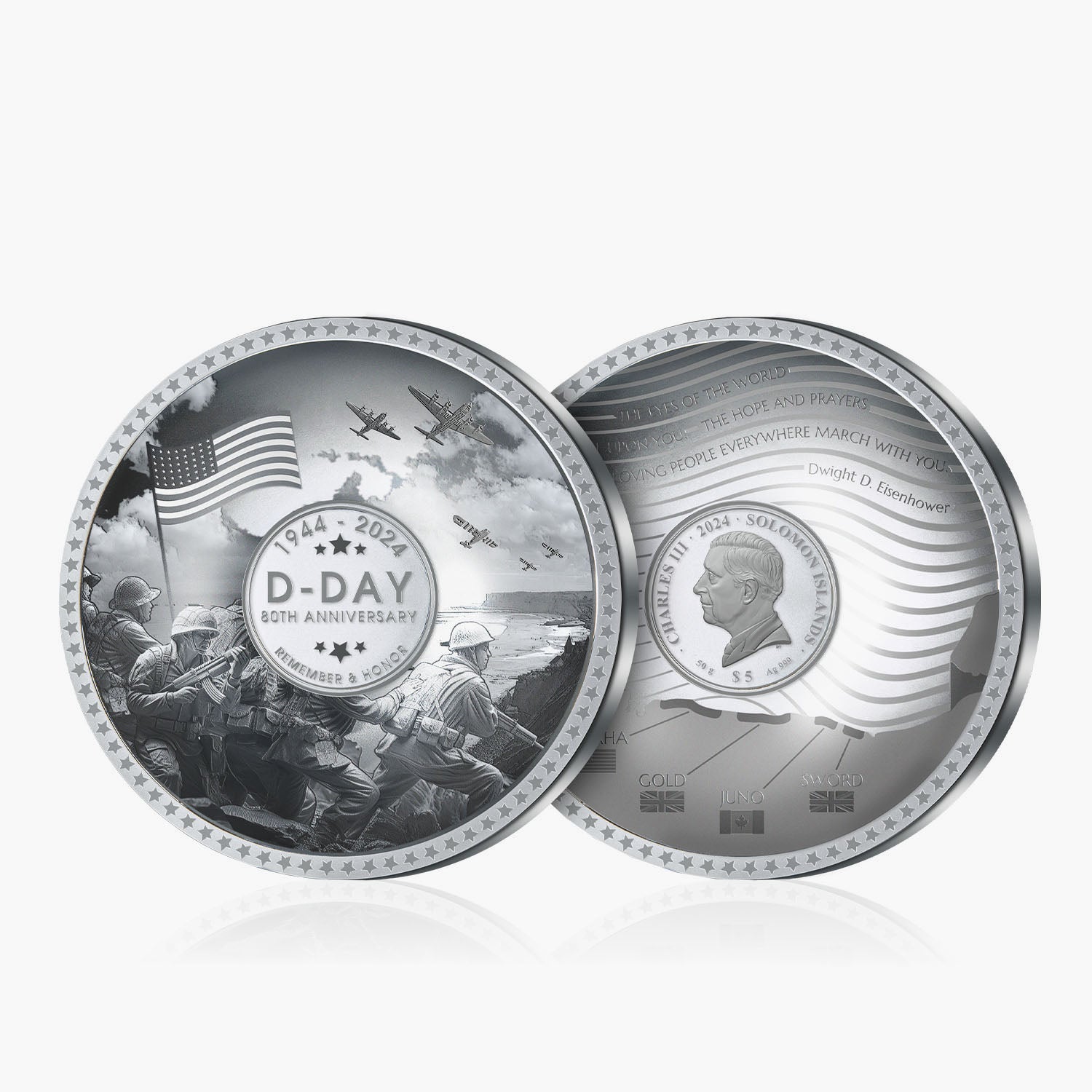 80th Anniversary of D-Day Solid Silver coin