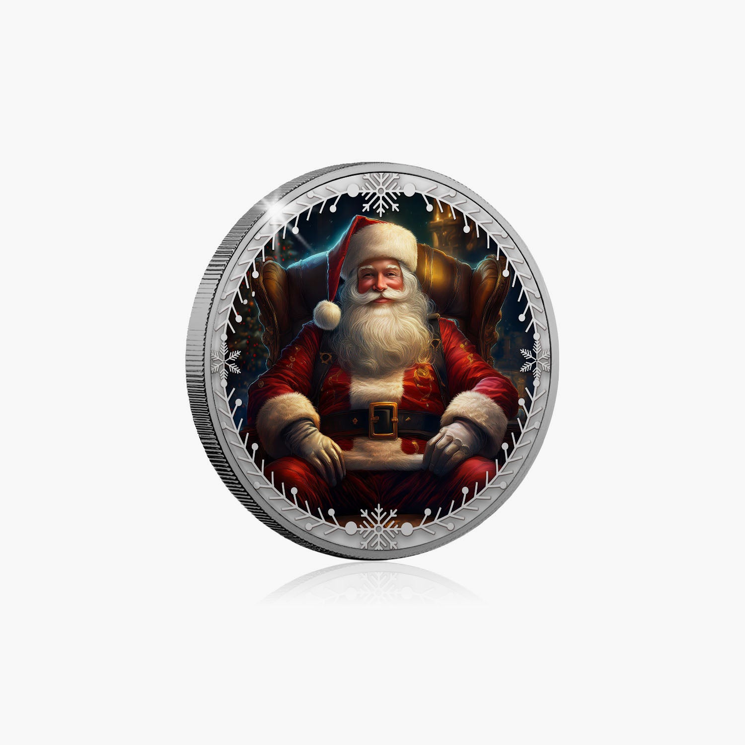 Santa Claus Christmas 2024 Silver Plated Medal