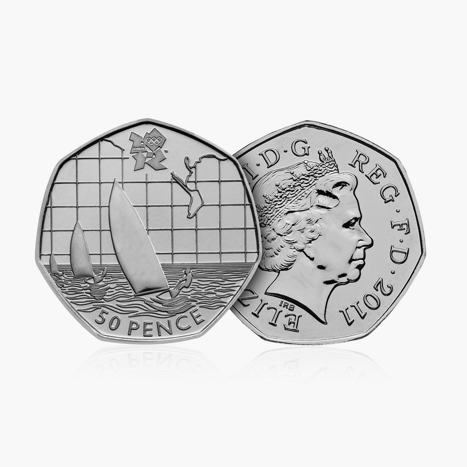 2011 Circulated Olympics - Sailing 50p Coin