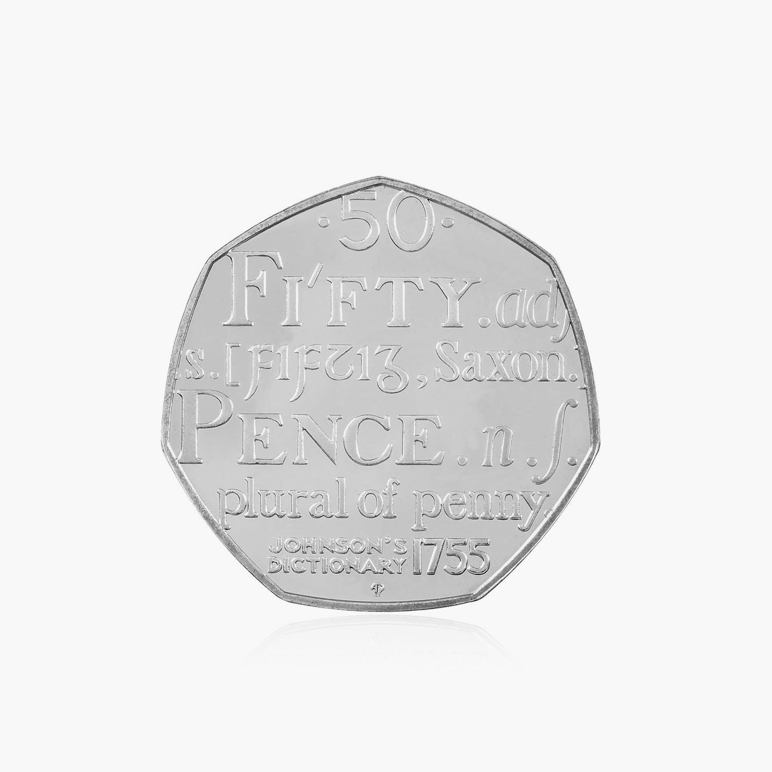 2005 Circulated Samuel Johnson's Dictionary 250th Anniversary 50p Coin