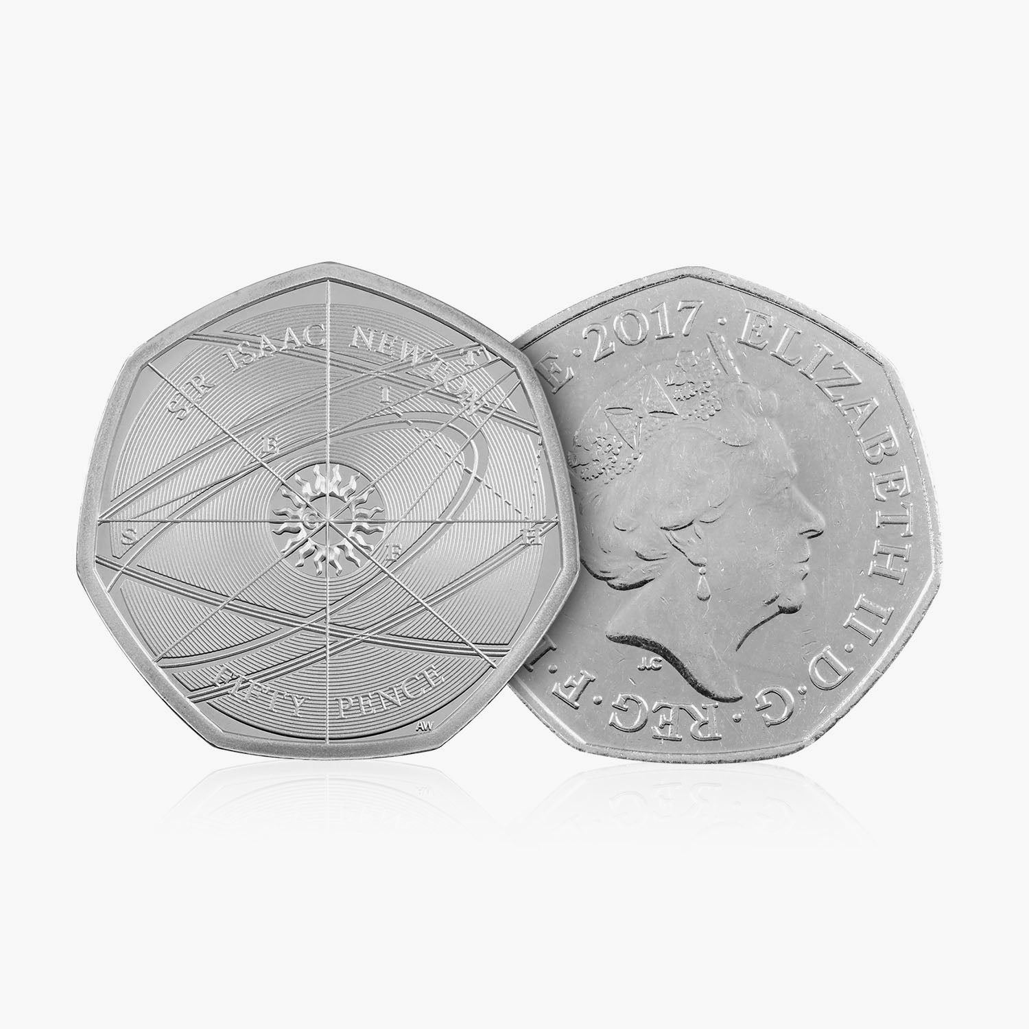 2017 Circulated Isaac Newton 50p Coin