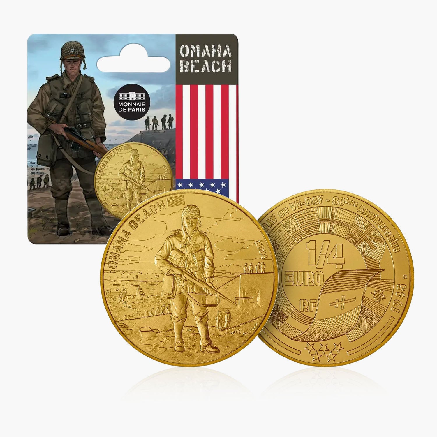Omaha Beach - USA D-Day 80th Anniversary 1/4€ coin