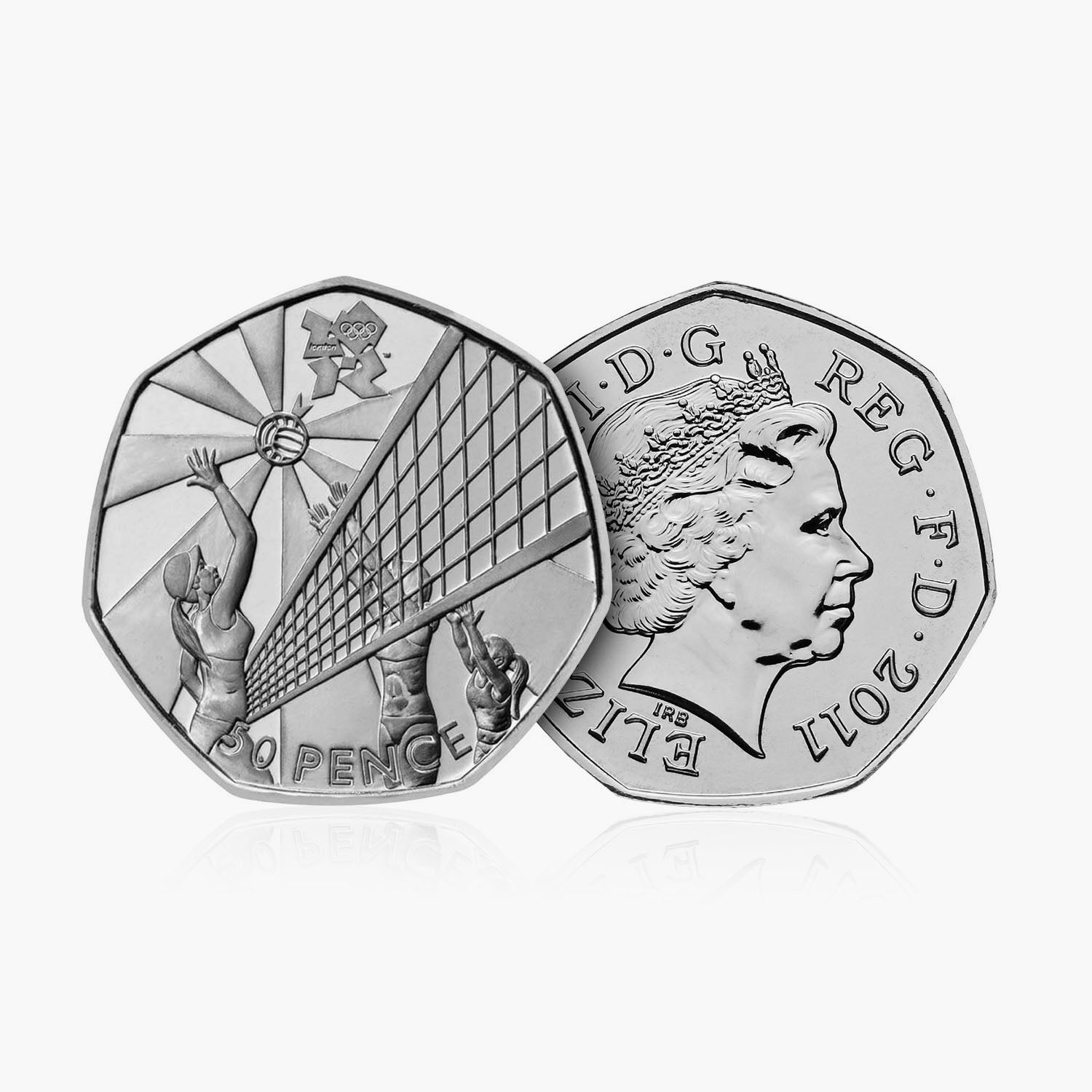 2011 Circulated Olympics - Volleyball 50p Coin