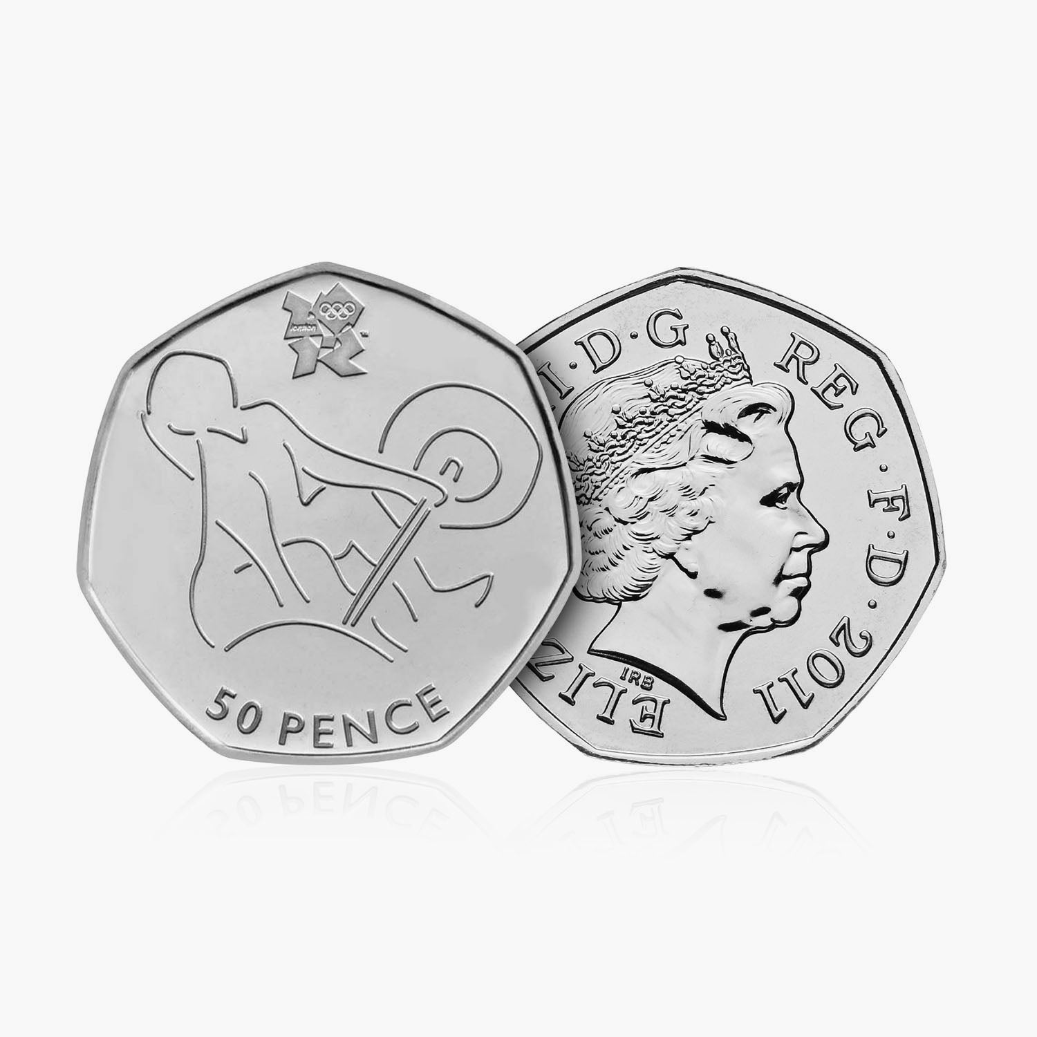 2011 Circulated Olympics - Weightlifting 50p Coin