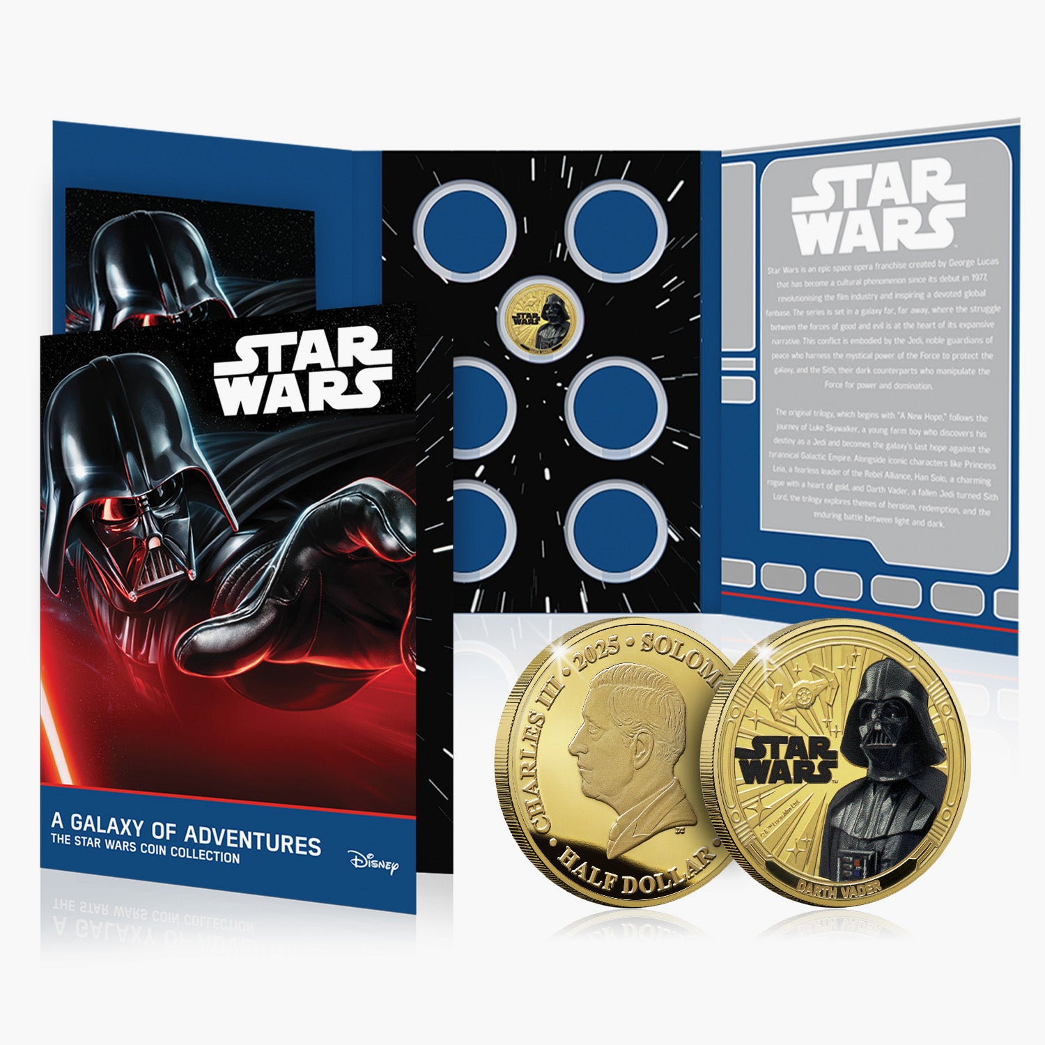 2025 A Galaxy of Adventures Star Wars 24 Carat Gold Plated Coin