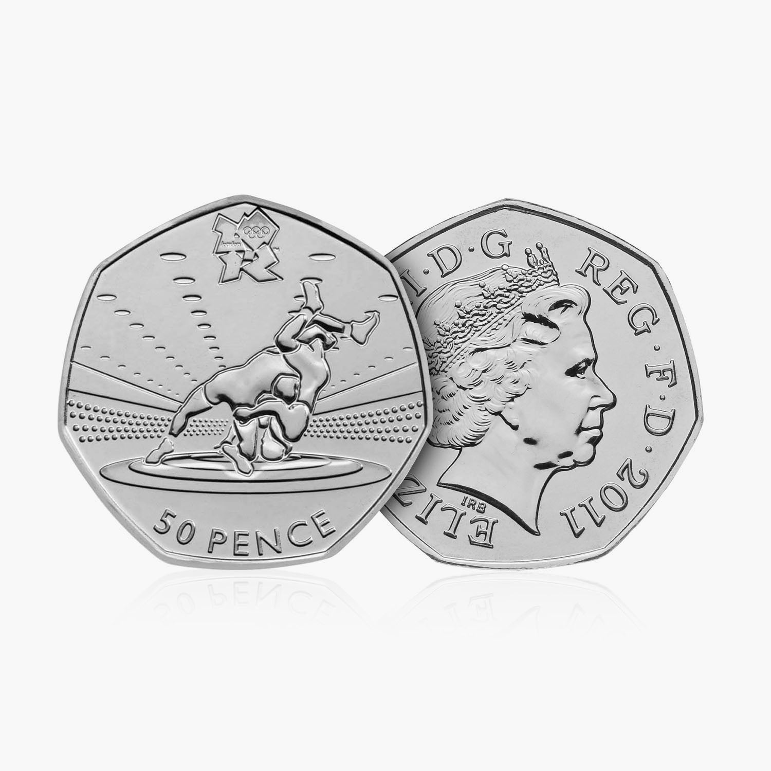 2011 Circulated Olympics - Wrestling 50p Coin