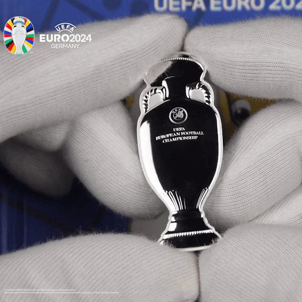 UEFA EURO 2024 Official Solid Silver Shaped Trophy Coin