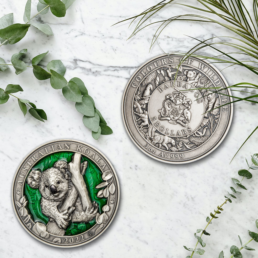 Colours of Wildlife Koala 3oz Silver Coin