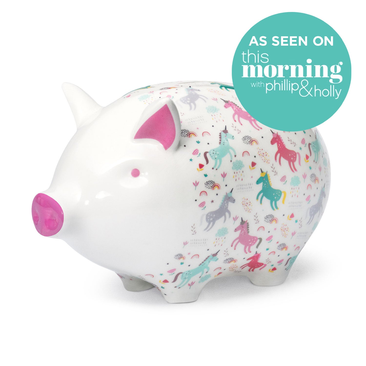 Tilly Pig - Unicorn & Rainbows  Piggy Bank