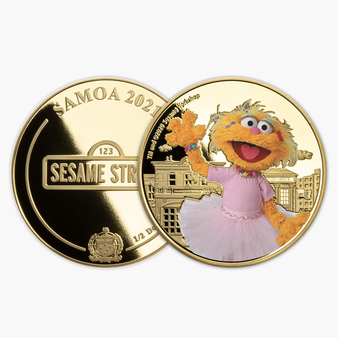 Sesame Street Zoe Gold Plated Coin